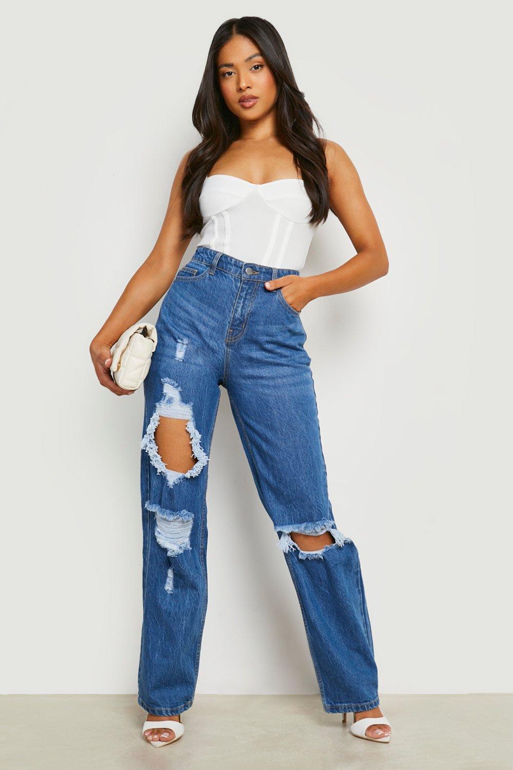 Petite ripped jeans outlet uk